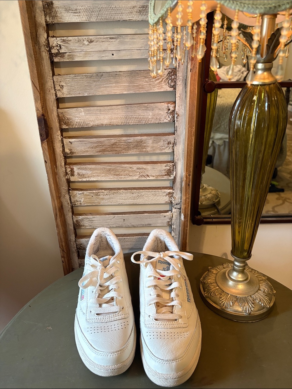 Reebok White Low-Top Leather Sneakers